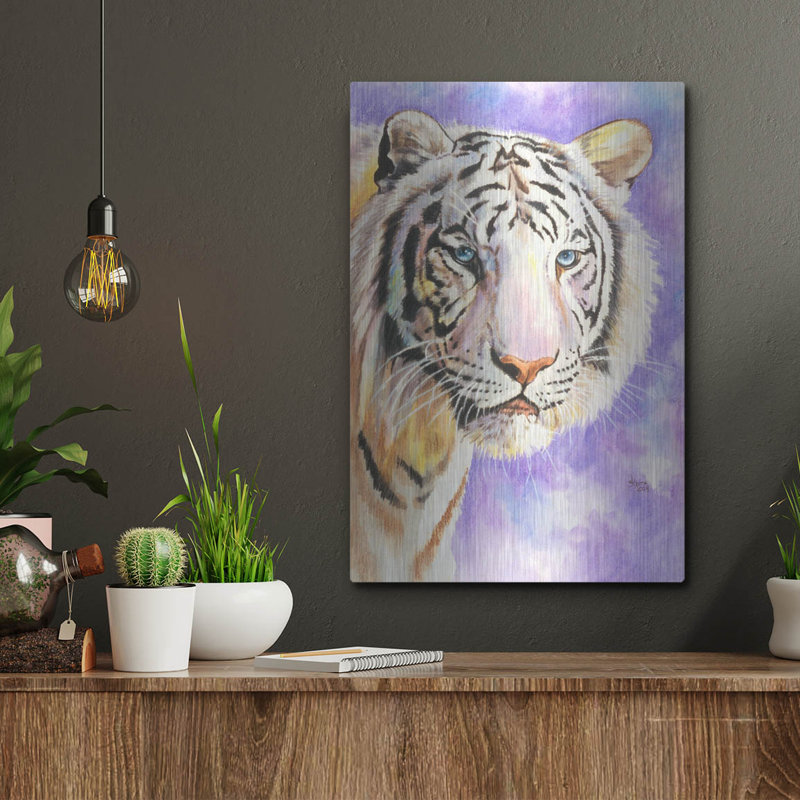 "Tigre blanc" par Barbara Keith, H 16 po x l 12 po