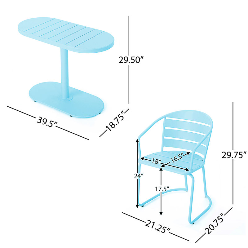 SANTA MONICA BISTRO SET - Matte Light Blue, Light Blue