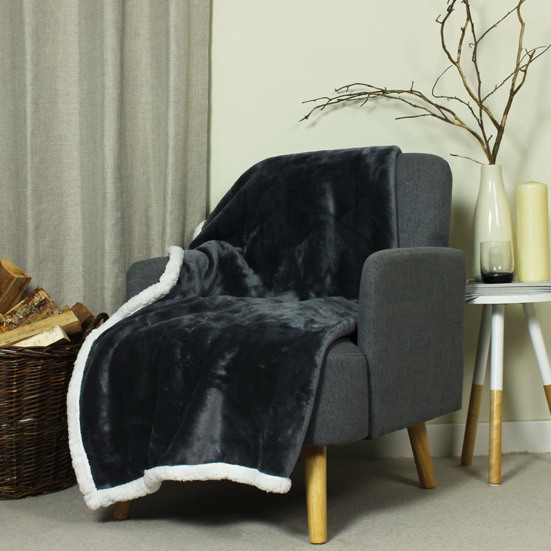 Fleece Throw Blanket, Charcoal