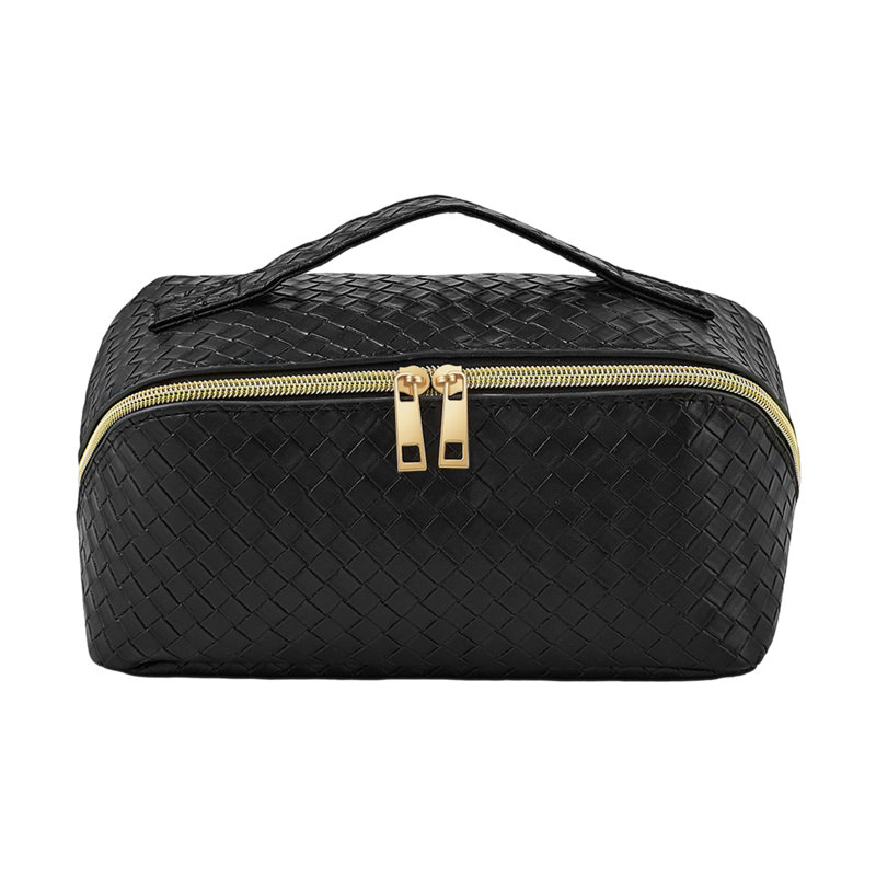 PVC；Polyester；Iron Makeup Organiser, Black