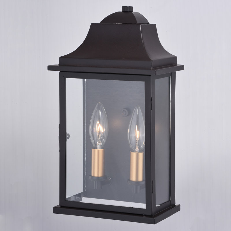 Lanterne murale d'extérieur en bronze bruni à l'huile Doral, H 13 po x l 7,5 po x P 4,25 po