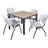 Kee Square Breakroom Table Top, 4 M Stack Chairs-297242950-297242957-297242956