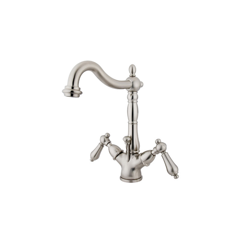 Heritage Single Hole Bathroom Faucet with Drain Assembly, Brushed Nickel