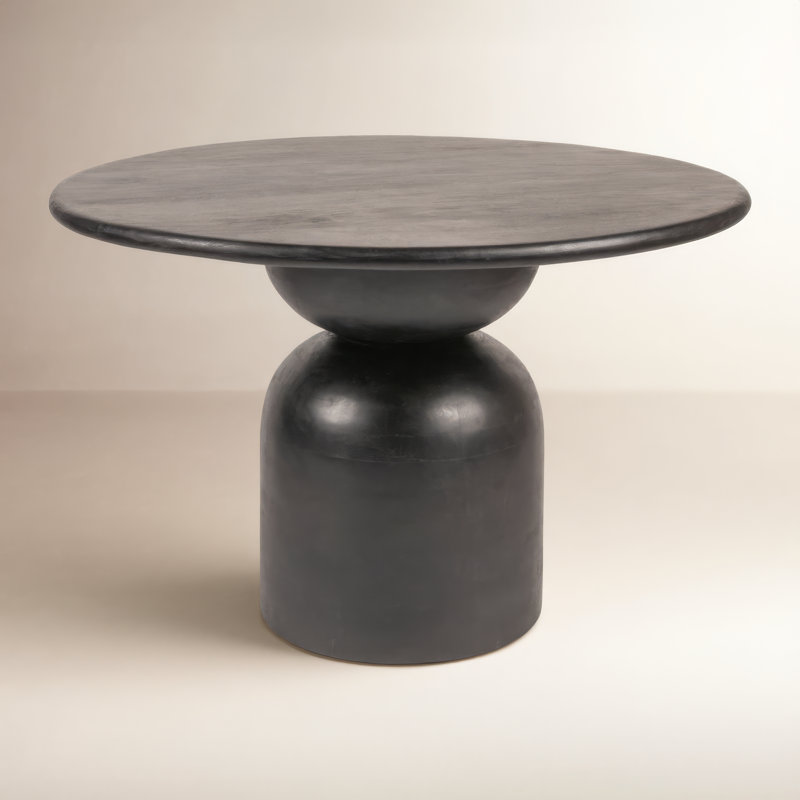 Kashida 47" Round Dining Table, Black