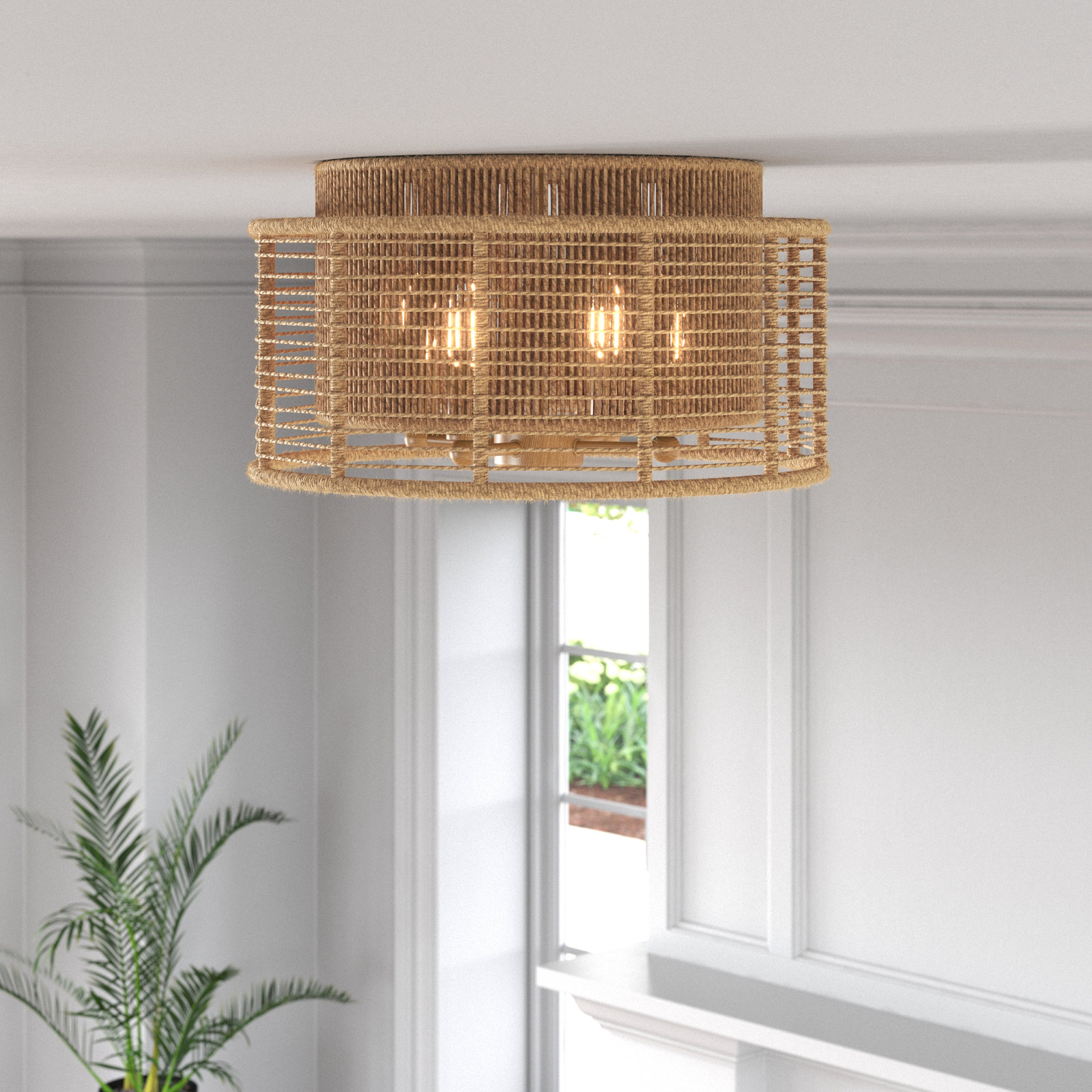 4-Light Burnished Silver Flush Mount