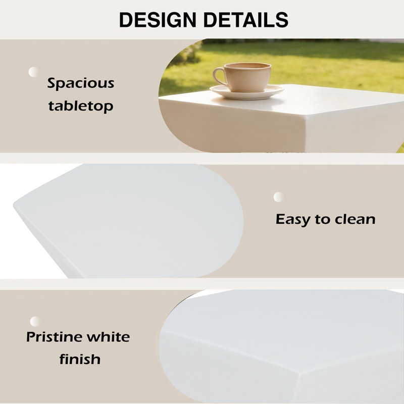 Table d'appoint All Weather MGO X Design, Blanc