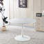 Table de salle à manger de style tulipe de 42,1 po de couleur blanche avec plateau rond en MDF pour 4-6 personnes (table incluse seulement)-804967382-790889304-790889307