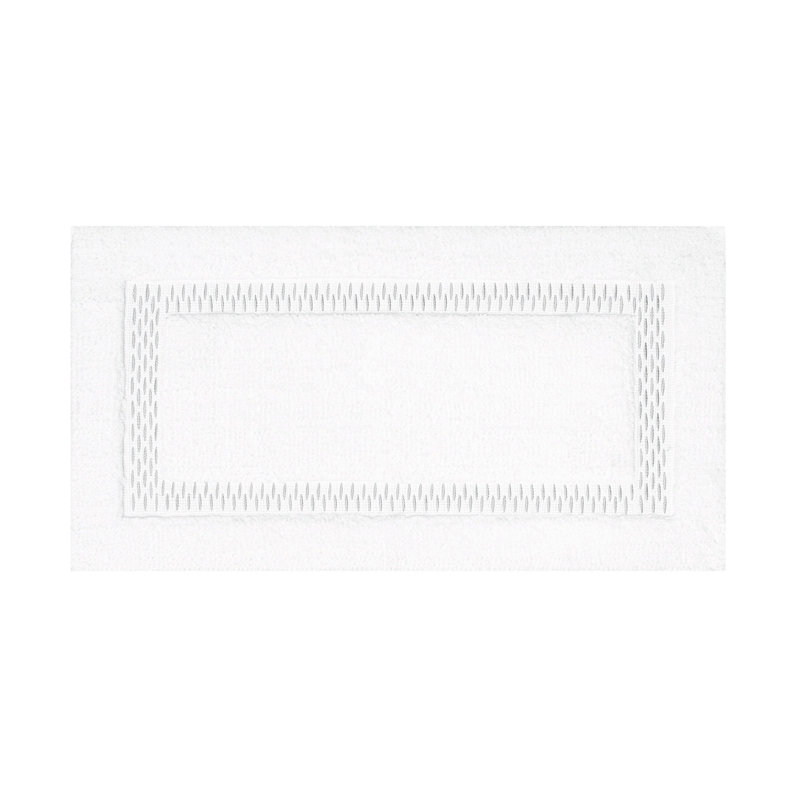 Alhambra Bath Rug, 20" W x 31" L, White/Silver