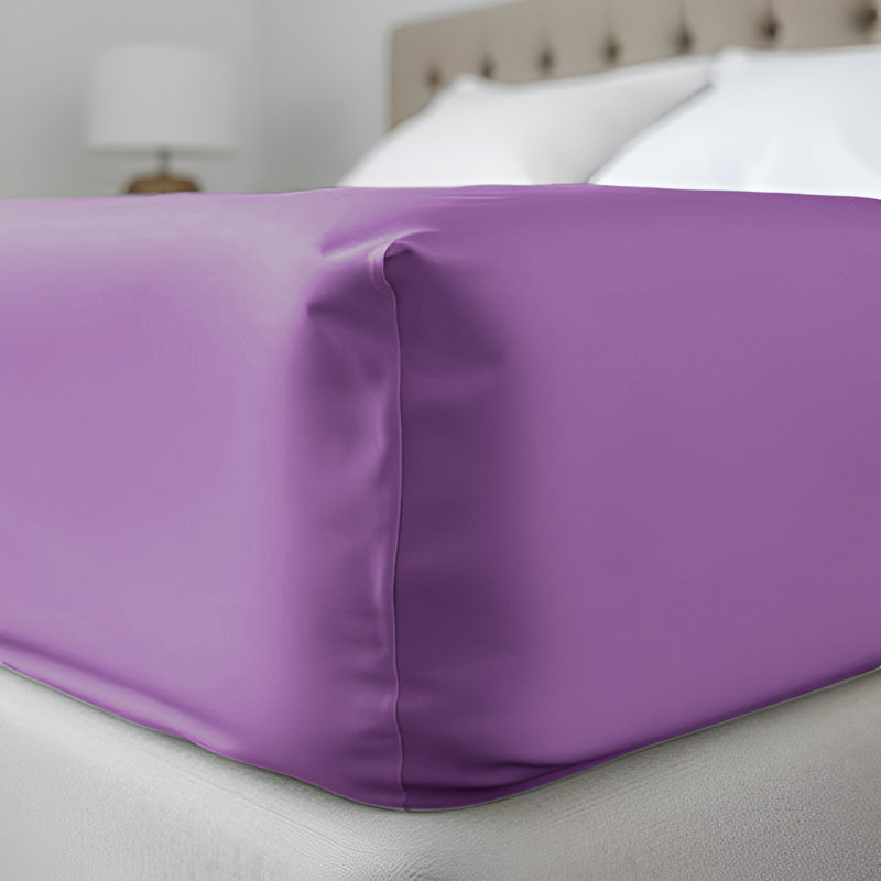Super Soft Microfiber Deep Pocket Fitted Sheet, Purple, Single (3')