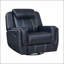 Fauteuil inclinable et pivotant moderne bleu, revêtement en similicuir respirant pour un confort et un style ultimes