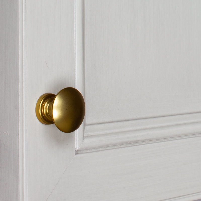1" Diameter Mushroom Knob, Brass Gold