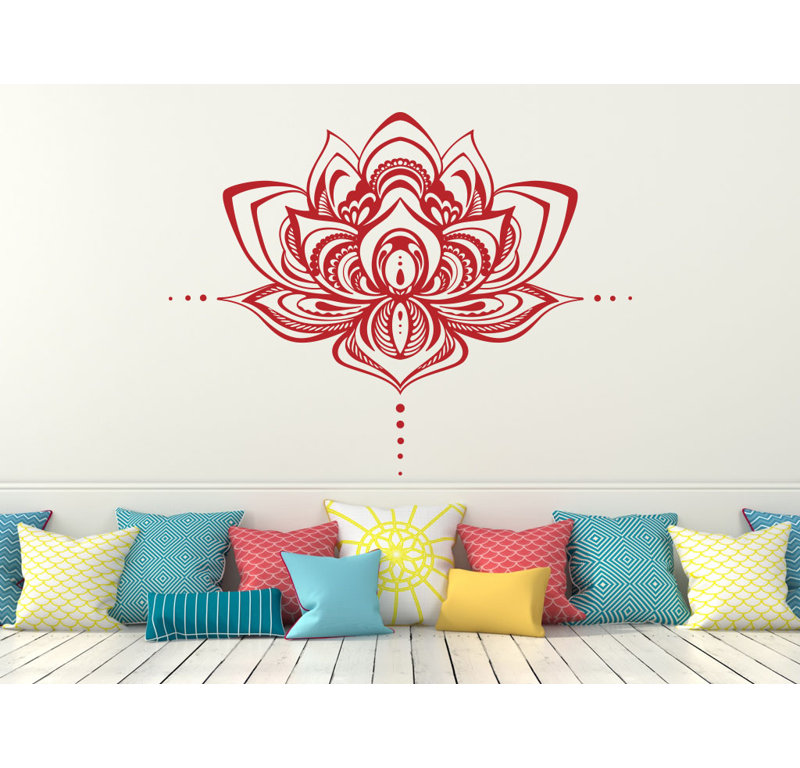 Décalcomanie murale fleur lotus Natazhat, Rouge
