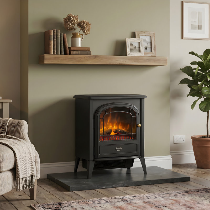 Dimplex Club Optiflame Electric flame effect Stove with 2kW heater and remote control, 51cm W, Black