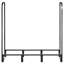 Support à bois de chauffage avec rangement pour cordon de 1/4 po, extérieur 4 pi, structure en acier thermolaqué noir 600D, avec base basculante, couvercle imperméable, amplement d'espace pour l'empiler
