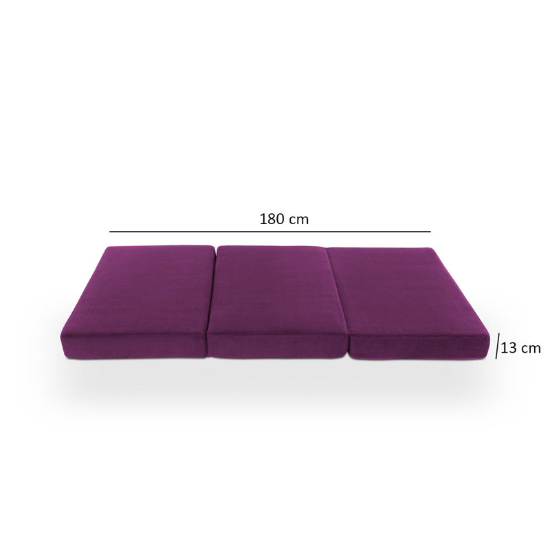 Repose-pieds rectangulaire de 35,4 po de largeur, 100 % polyester mauve