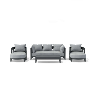Masheka 5 - Person Patio Conversation Set with Sunbrella® Cushions