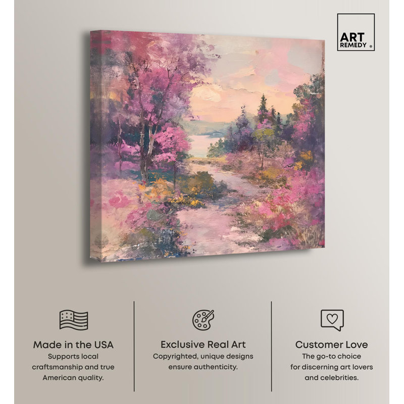 Blush Wild Haven 40" x 40" Canvas Landscape Artwork