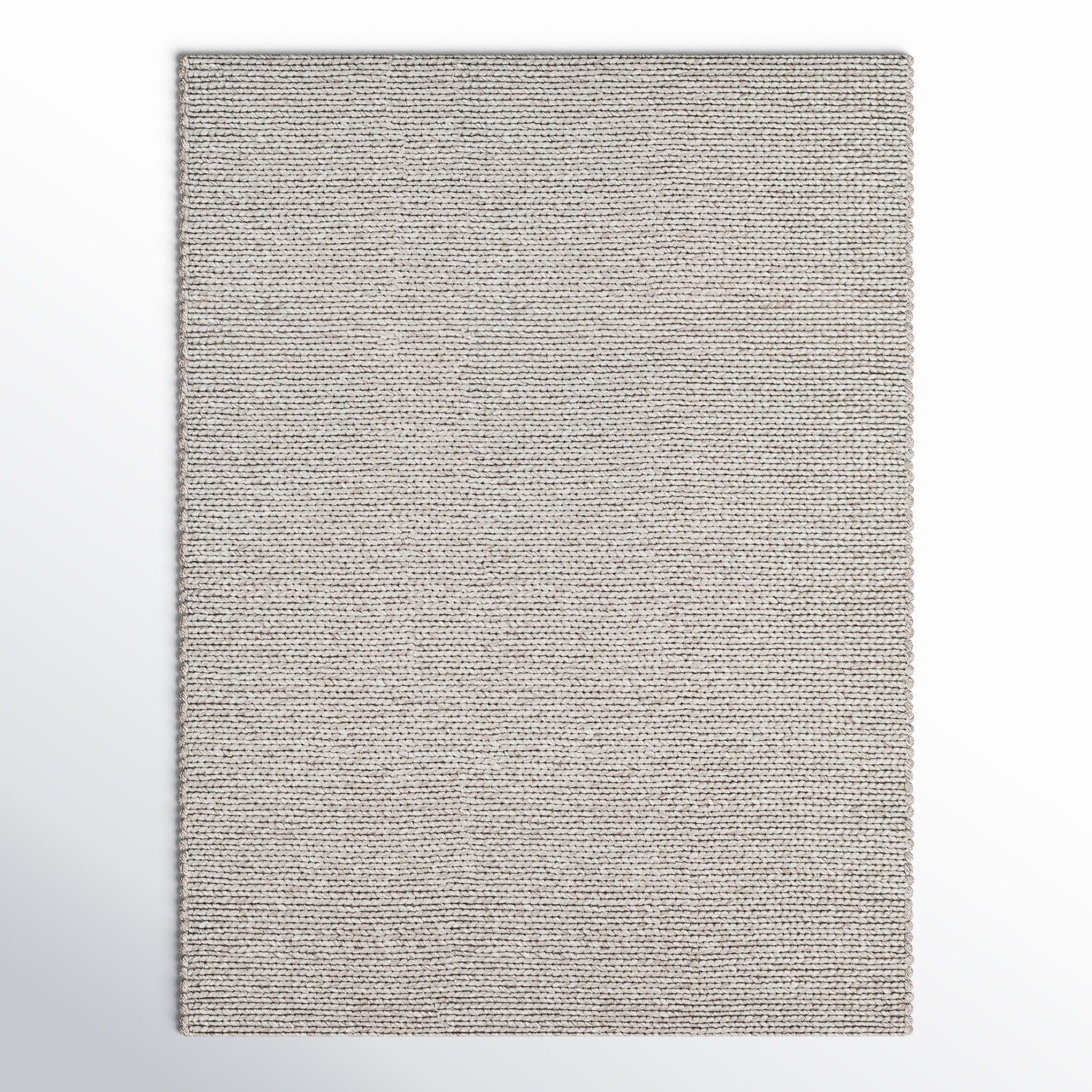 Ithaca Light Gray Ivory Hand-Woven Rug, Rectangle 8' x 10'