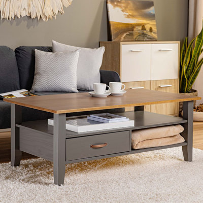 Pierro Solid Wood Four Leg Coffee Table with Storage
