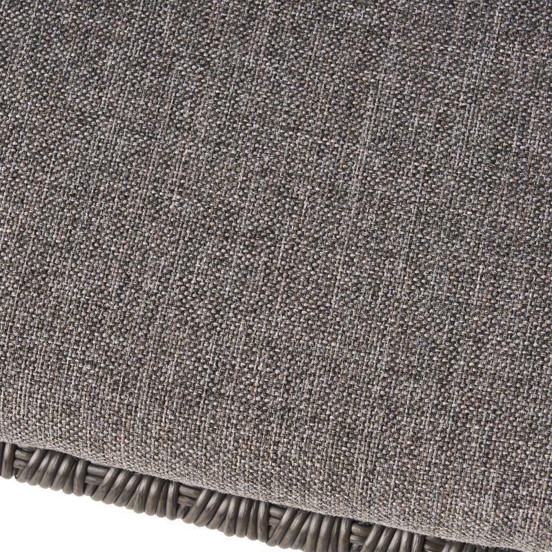 Chaises en faux rotin avec coussins Rodney (ensemble de 2), Gris, Noir