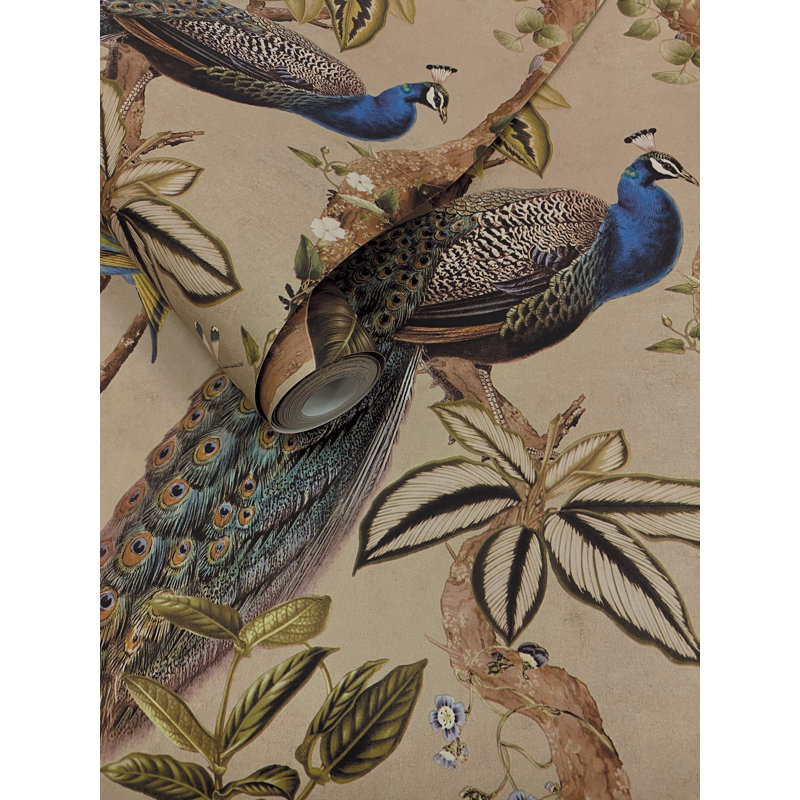 Papier peint non tissé Cassia Peacock, Beige