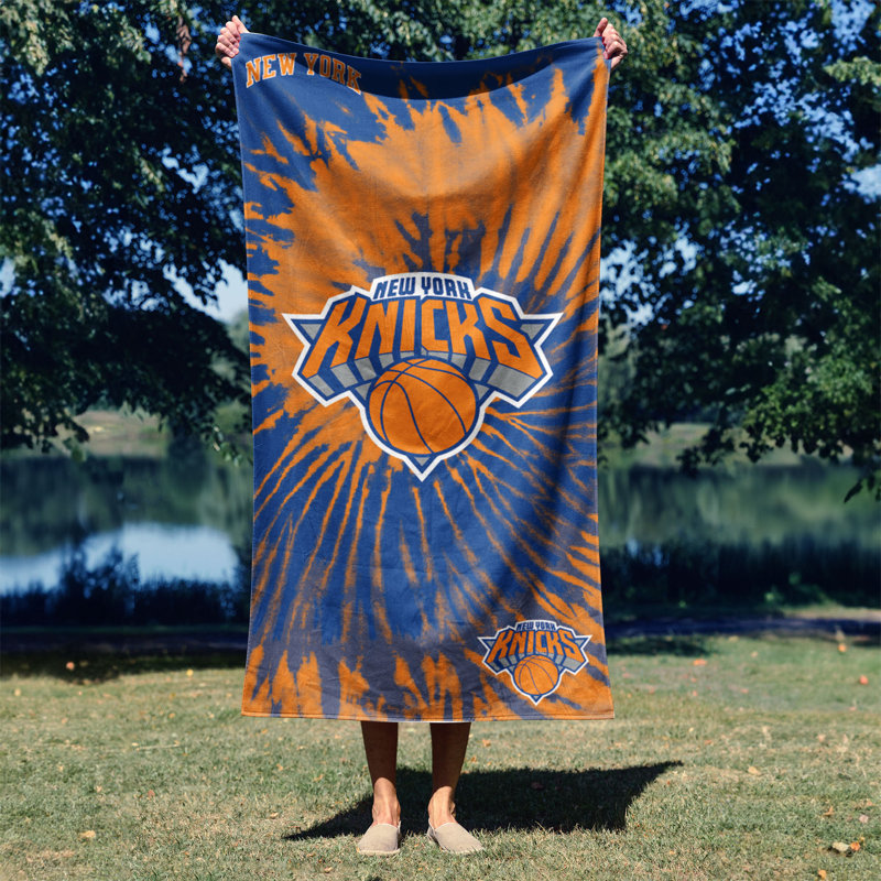 NBA Psychedelic Beach Towel, Soft Colorful Basketball Fan Pool Towel, 30 x 60 Inches, New York Knicks