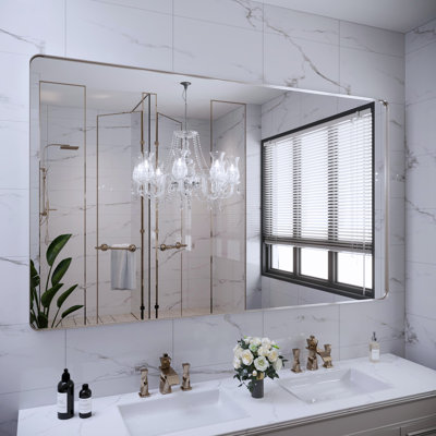 Miroir de salle de bain mural et d'angle Lesamuel