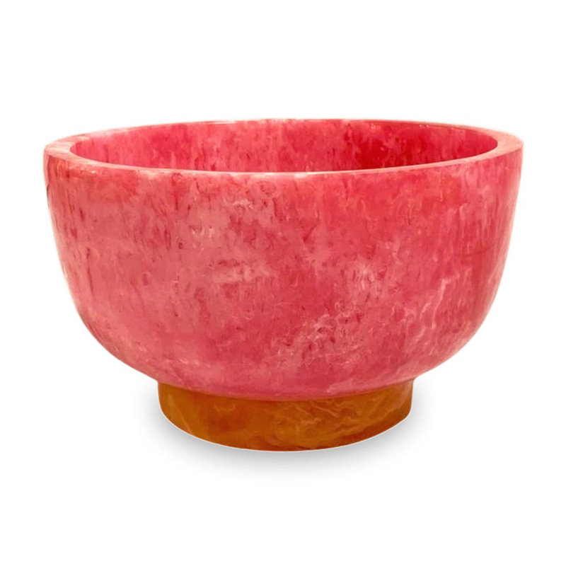 Petit bol en résine RESIN avec base, Pink/Orange