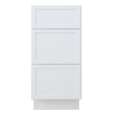 Colton 15" Freestanding Shaker Bathroom Vanity Cabinet with 3 Drawers, No Countertop, Ready to Assemble, White