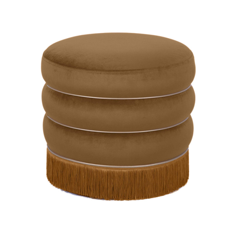 Velvet Ottoman, Brown Velvet