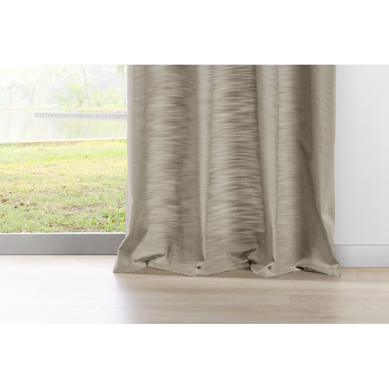 Flower Eyelet Blackout Single Door Curtain, Beige