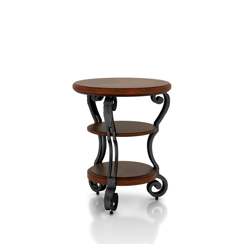 Table de bout ronde en bois manufacturé et l 22 po Fedak