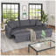 Canapé-lit modulaire rembourré avec espace de rangement et 2 coussins décoratifs Upholstery