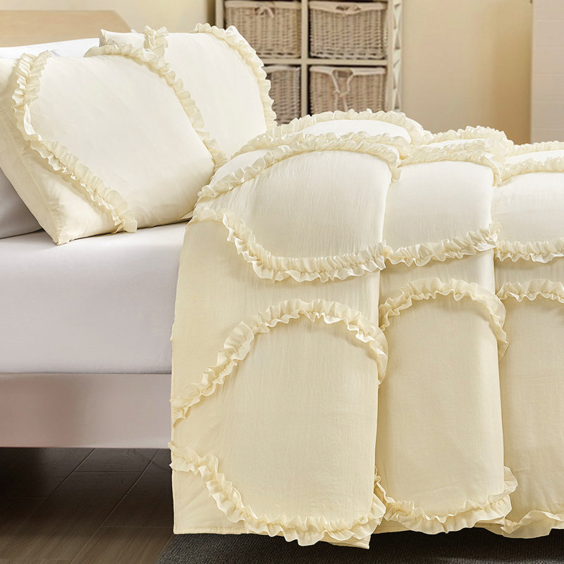 Bedding, King Comforter + 2 Standard Shams, Cream