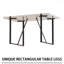 Ensemble de salle à manger 5 pièces de style industriel de campagne: table rectangulaire blanche en panneau de fibres à densité moyenne de 55 po et 4 chaises sans accoudoirs en polyuréthane, pieds en métal noir