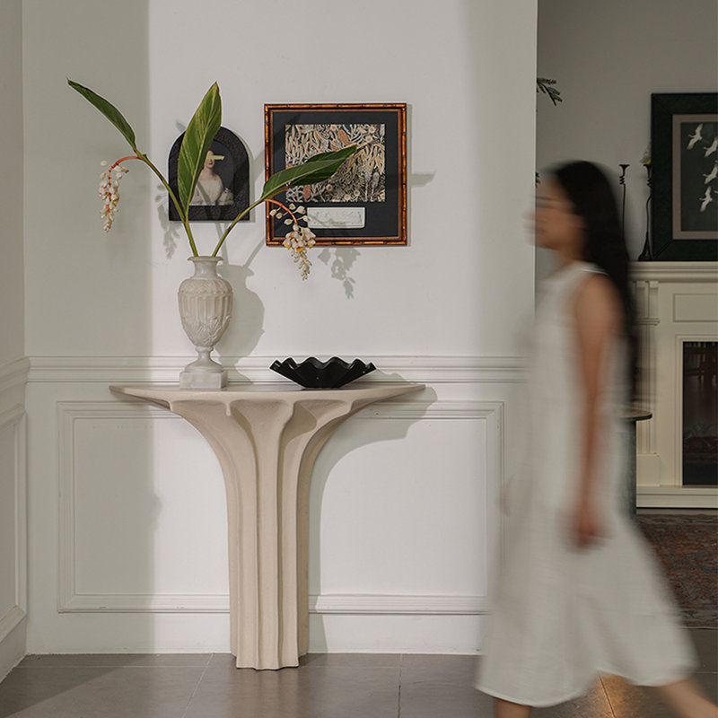 Mid-Century Modern Solid Wood Entry  Console