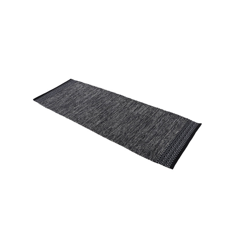 Handwoven Handmade Kilim Cotton Black/Navy Rug, Runner 80 x 350cm