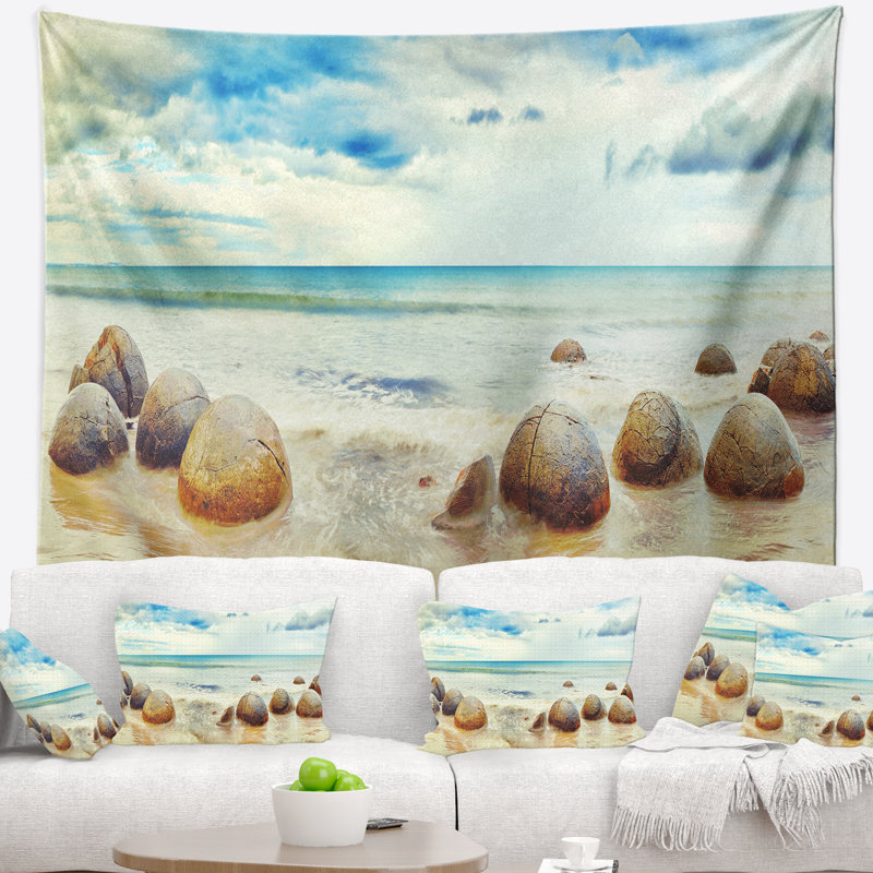Tapisserie moeraki boulders, H 32 po x l 39 po