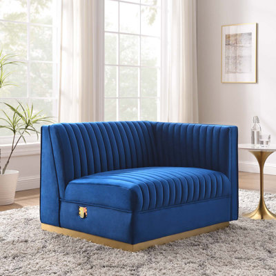 Sanguine Channel Tufted Performance Velvet Modular Sectional Sofa Chair