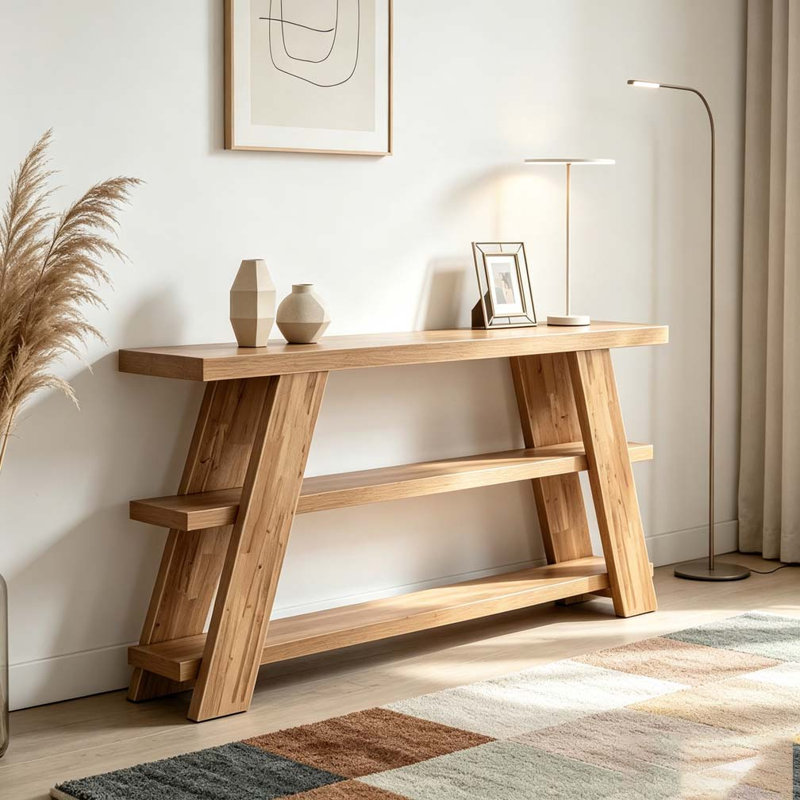 Slim Storage Side Table,3-Tier Console Table