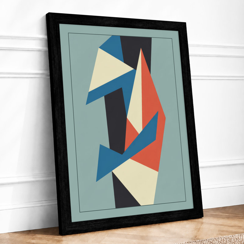 Angular Forms In Motion Geometric - Print, A2 - 59.4 x 42.0 cm, Black