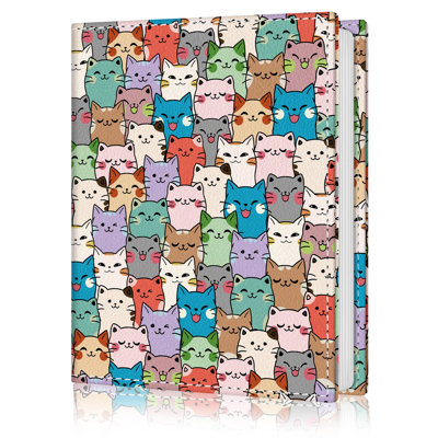 Album photo 4 po x 6 po, petit livre de 56 pochettes, mini mignon, carte postale, voyage de voyage, remise de diplômes de mariage, cuir PU, grand-mère, cadeau de maman, grande capacité personnalisée (chat)