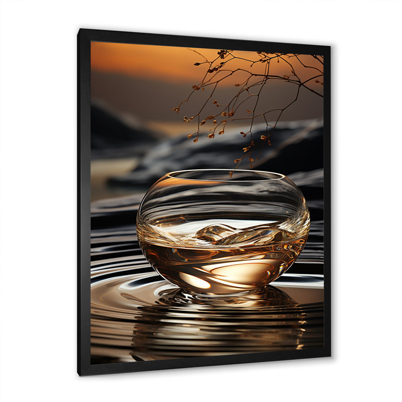 Bronze Brilliance vase Harmony - Abstract Still Lifes, art mural, H 32 po x l 16 po x P 1 po, Cadre simple noir