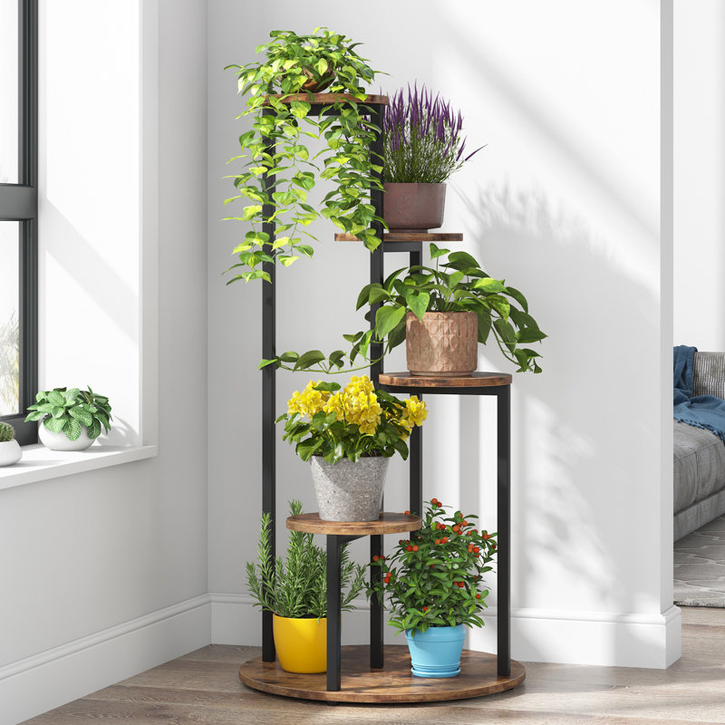 Riverton Plant Stand, Brown/Black