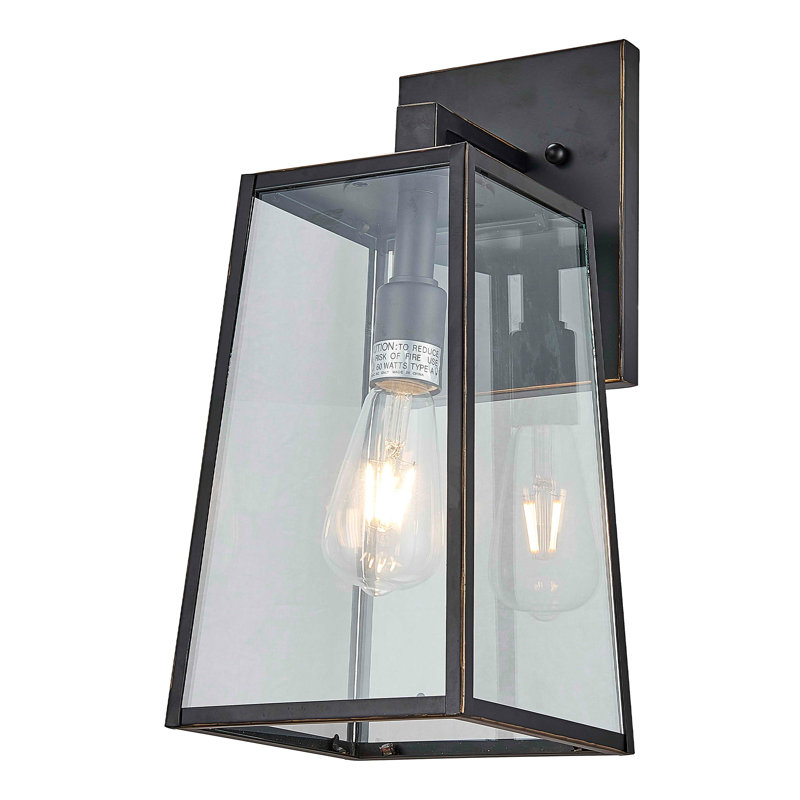Lowall Steel Wall Light, 15.75" H x 7.25" W x 8.25" D, Imperial Black