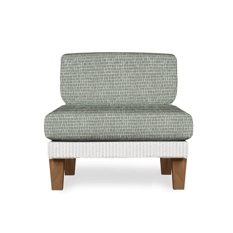 Catalina Outdoor Teak Lounge Chair, Demo Oatmeal, White