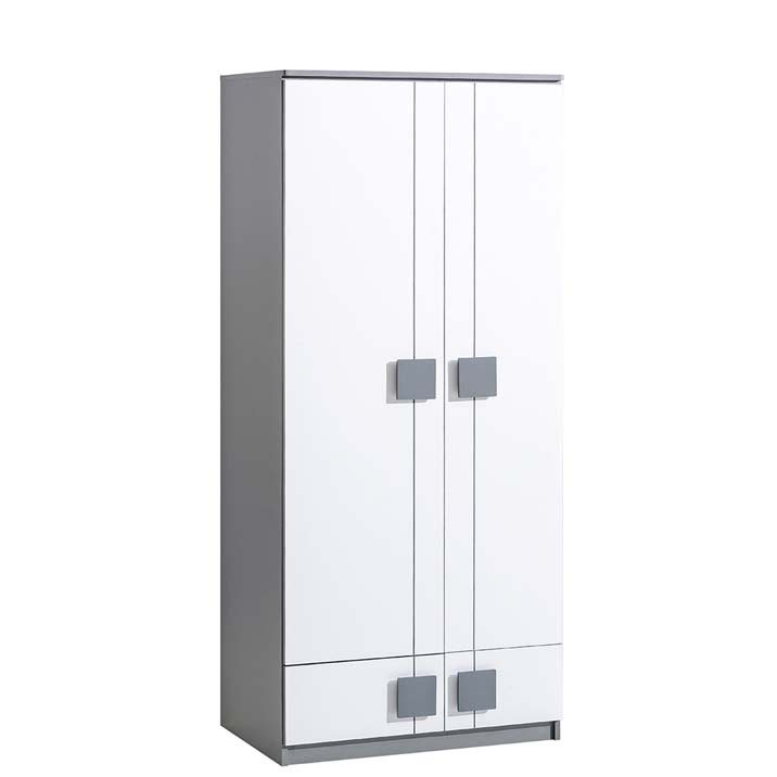 Edmona 2 Door Solid + Manufactured Wood Wardrobe, Anthracite