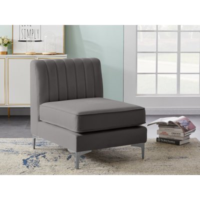 Enson Velvet Armless Chair