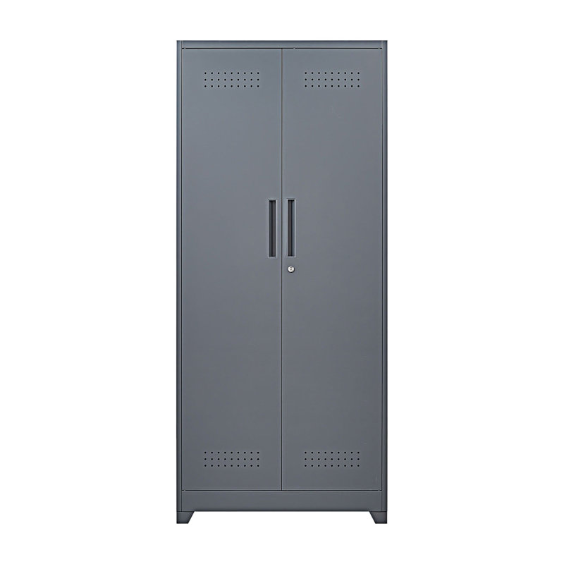 Armoire de rangement en métal, armoire à outils de nettoyage avec porte verrouillable, grande armoire de rangement, armoire d'entrée