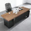 Bureau de direction en bois massif en L noyer avec tiroirs-1266942758-1266942757